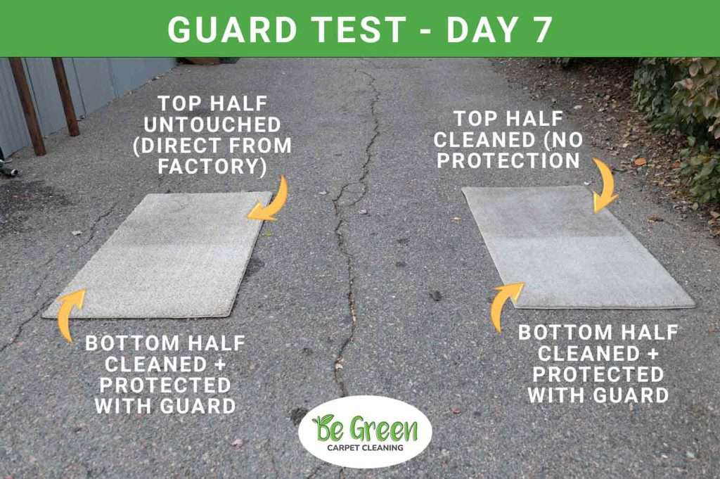 Real life test of stain guard protection using two mats outside that were driven over. See amazing results of soil retardants.