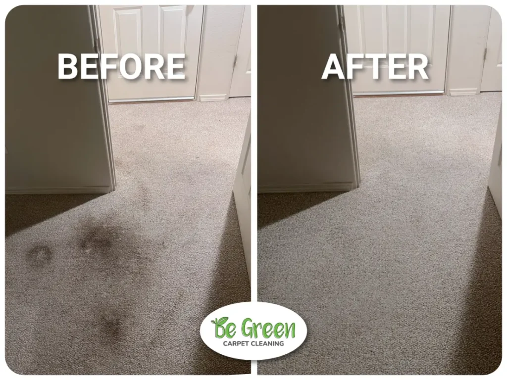 Bedroom carpet cleaning stain removal before and after