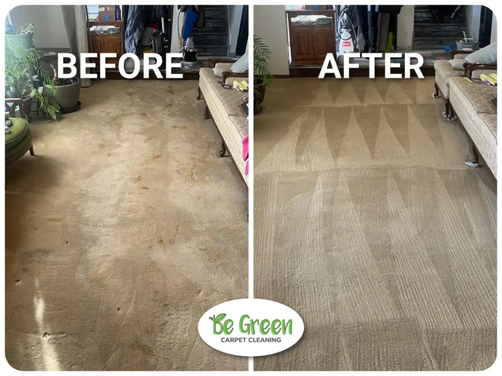 Severe stain removal before and after photo in Denver, CO