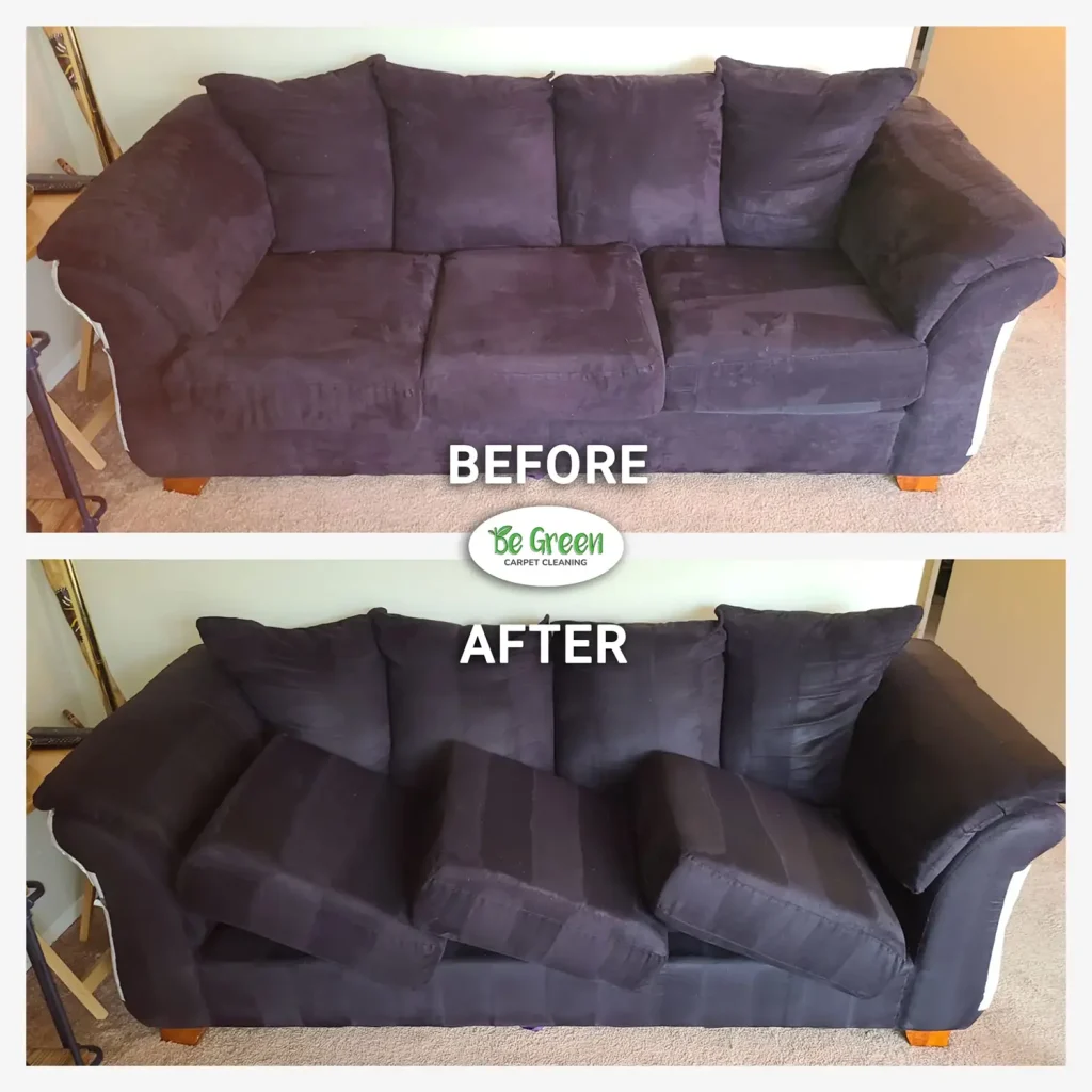 Seattle sofa couch cleaning before and after