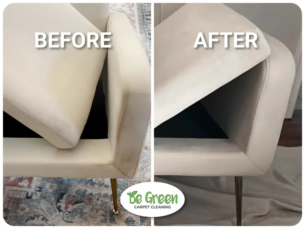 White chair cleaning before and after