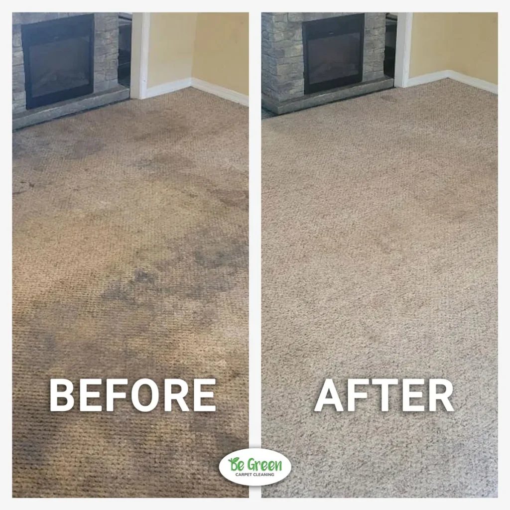 Carpet Cleaning Fireplace - Before and After photo